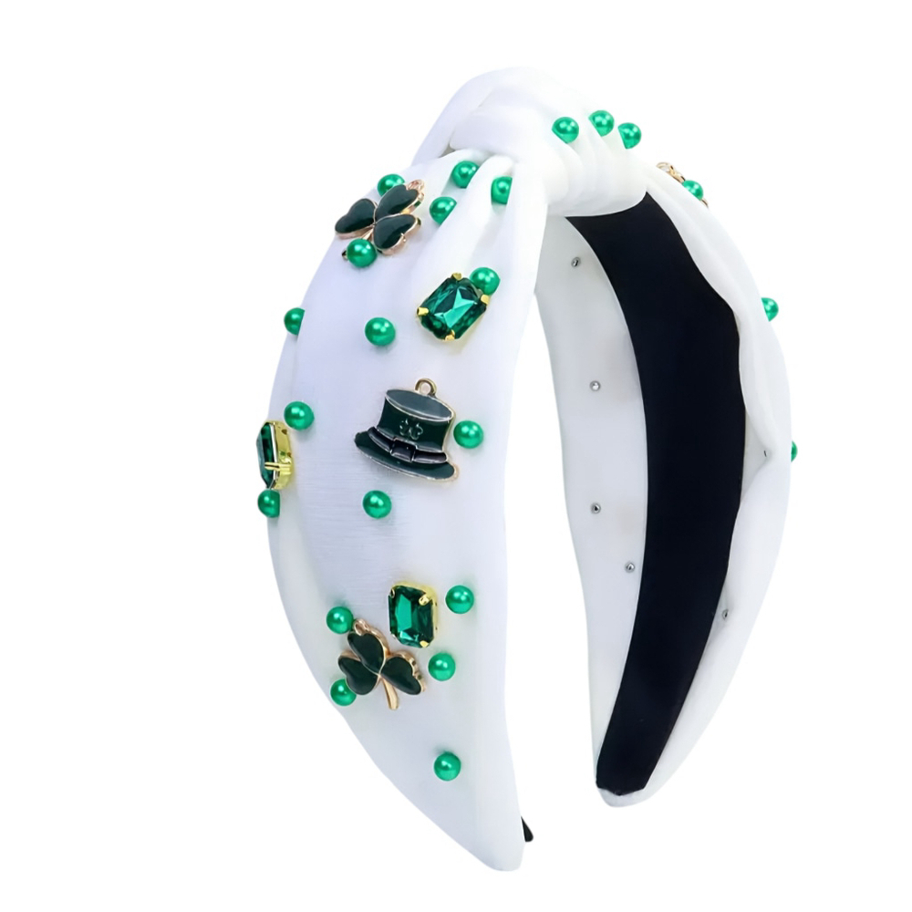 Women's ST. PATRICKS DAY Headband, One Size, White & Green